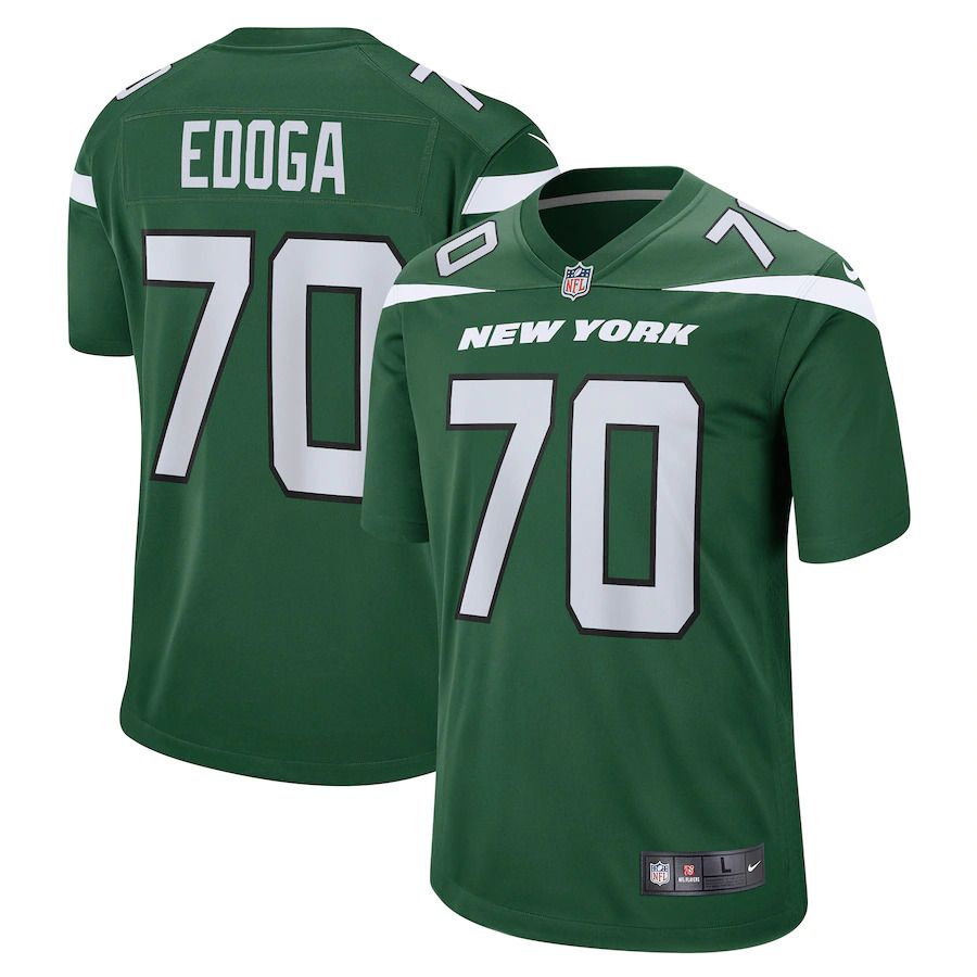 Men New York Jets 70 Chuma Edoga Nike Gotham Green Game Player NFL Jersey